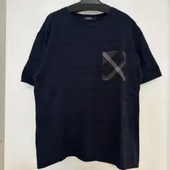 Tシャツ チェック柄ポケット メンズ ネイビーのサムネイル