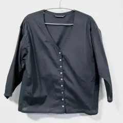 miziro ind ミズイロインド 黒 Vネック長袖ショートカーディガン