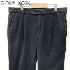 【GLOBAL WORK】メンズ　テーパードパンツ　ブラック　L