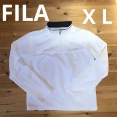 FILA フィラ ハーフジップ 長袖 カットソー ホワイト XLサイズのサムネイル