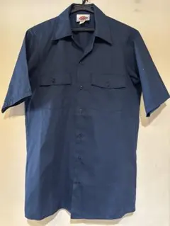 ディッキーズ USA製 90s ワークシャツ アメリカ製 mサイズ 紺色