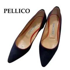美品　PELLICO スエードパンプス　ネイビー　オレンジ　36サイズ 23cmのサムネイル