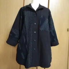 着物リメイク書生絣チュニック&ベーカーパンツ 着物リメイク 古布リメイク 書生絣 絵絣 刺し子 チュニック