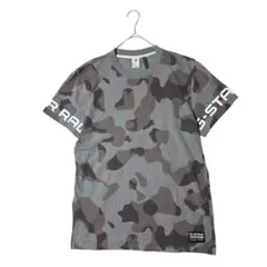 【希少XL】G-STAR RAW 迷彩柄 Tシャツ 両袖ロゴ カモフラ グレーのサムネイル