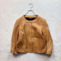 ブラックレーベル ポールスミス/40/茶/ノーカラーレザージャケット/羊革/秋冬