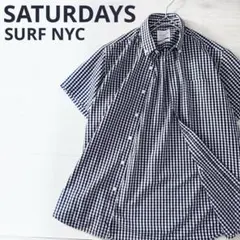 サタデーズサーフ NYC ギンガムチェック BDシャツ 半袖 M カジュアルのサムネイル