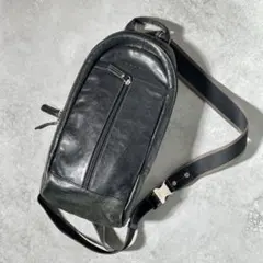 COACH ボディバッグ 70317 ブラック レザー - メルカリ