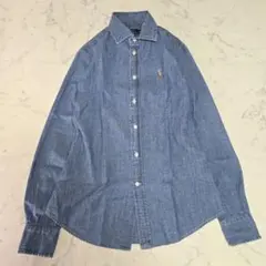 ポロラルフローレン シャンブレーシャツ 長袖 S相当 ブルー