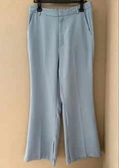 GU スリットストレートパンツ　ライトブルー　XL