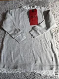 グレー 七分袖 チュニックワンピース 120