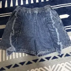 フリルデザイン デニムショートパンツ