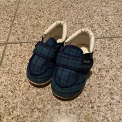familiar ネイビー チェック ベビーシューズ
