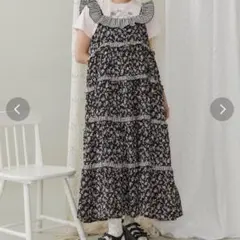 merry jenny オフショルfrill キャミワンピース 黒 ブラック