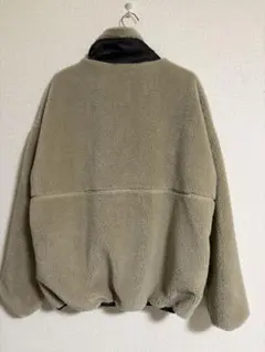 ベージュ フリースジャケット ジッパー付き