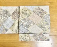 袋帯 西陣織 紹巴織 唐織 正絹 中古 セミフォーマル 金色 青紫 yzk774