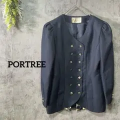 ポートリー　ダブルジャケット　レトロジャケット　ノーカラー　ヴィンテージ　レトロ