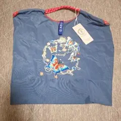 D.KELLY トートバッグ 蝶刺繍 ブルー