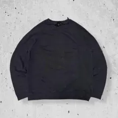 H&Mエイチアンドエム無地スウェットトレーナーブラック黒肉厚短丈ソリッド古着L