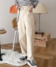 クラシカルエルフ ハイウエストテーパー ドパンツ　ギャザーウエスト Mサイズ