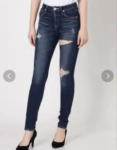 gyda ジェイダ thigh high ダメージデニムパンツ インディゴのサムネイル