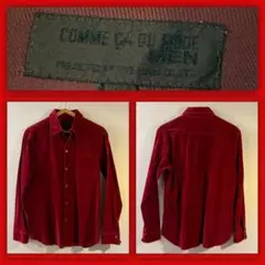美品！　COMME CA DU MODE 別珍シャツ　赤