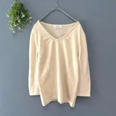 ニューヨーカー［L］大人ナチュラル◎上質な肌触り◎ウール100%◎Vネックニット