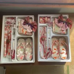 七五三 着物小物セット 花柄草履付き　双子用
