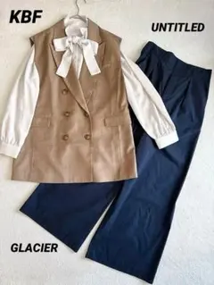 美品☆ UNTITLED等ジレ+パンツ3点セットアップ　ボウタイML 卒入園