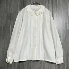 長袖ブラウス　白