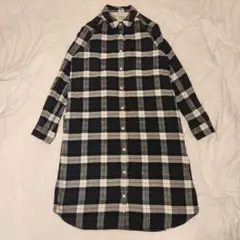 レア OLD MUJI 無印良品 チェック柄 長袖シャツワンピース