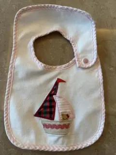 familiar 帆船刺繍 スタイ　ピンク