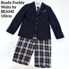 美品✨キッズフォーマルスーツセットアップ 4点セット ネイビー系 130cm