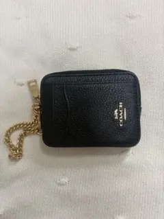 COACH ブラック レザー コインケース ミニポーチ 小銭ケース