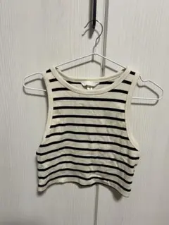 H&M ボーダー柄 クロップド タンクトップ Mサイズ