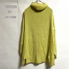 PINORE ピノーレ タートルネック ニット38Mサイズ相当シンプル　イエロー