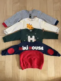 ミキハウス　ホットビスケッツ　4点セット　トレーナー　バックロゴ　100cm