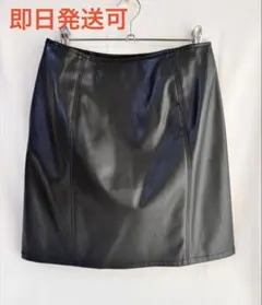 GU フェイクレザー ミニスカート ブラック S