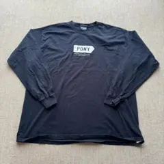 【PONY】ポニー 長袖 Tシャツ ロンT ブラック ボックスロゴ L相当のサムネイル