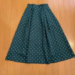 リアラpg ドット柄ロングスカート グリーン　Sのサムネイル