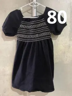 ZARA 刺繍半袖ワンピース　ブラックのサムネイル