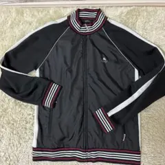 美品 バーバリーブラックレーベル トラックジャケット 刺繍ロゴ 黒 L