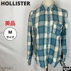 美品 HOLLISTER ホリスター チェックシャツ 長袖 ワンポイント M