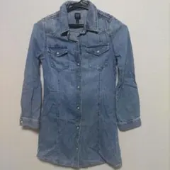 140cm GAP ギャップ デニム シャツ ワンピース 羽織り ライトアウター