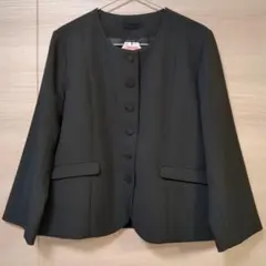 しまむらノーカラージャケット L ブラック