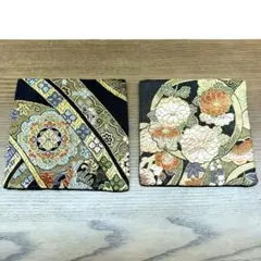 【SALE】和風 花柄刺繍 正方形 敷物 マット コースター 和柄