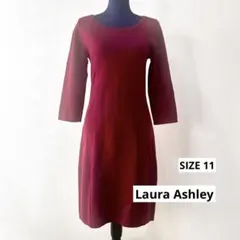 【Laura Ashley】ワインレッド ニットワンピ 11