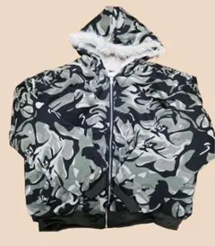 迷彩 ファージャケット Y2K コート 中綿アウター グランジ Lサイズ