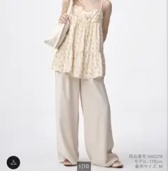 gu フラワープリントキャミソールチュニックチュニック　ナチュラル　Mサイズのサムネイル