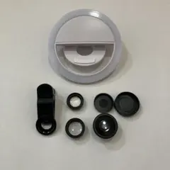 スマホ用リングライト カメラレンズセット 魚眼レンズ 広角レンズ マクロレンズ