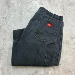 Dickies　ダックペインターパンツ　W40 L31　ブラック　無地　古着のサムネイル